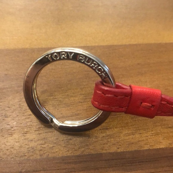 Tory Burch Embossed T Zip Coin Case in red - Picture 4 of 6